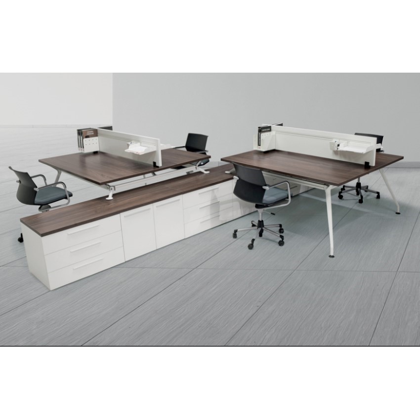 Verimli çalışma için tasarlanmış ikili workstation G:180 cm D:150 cm Y:75 cm