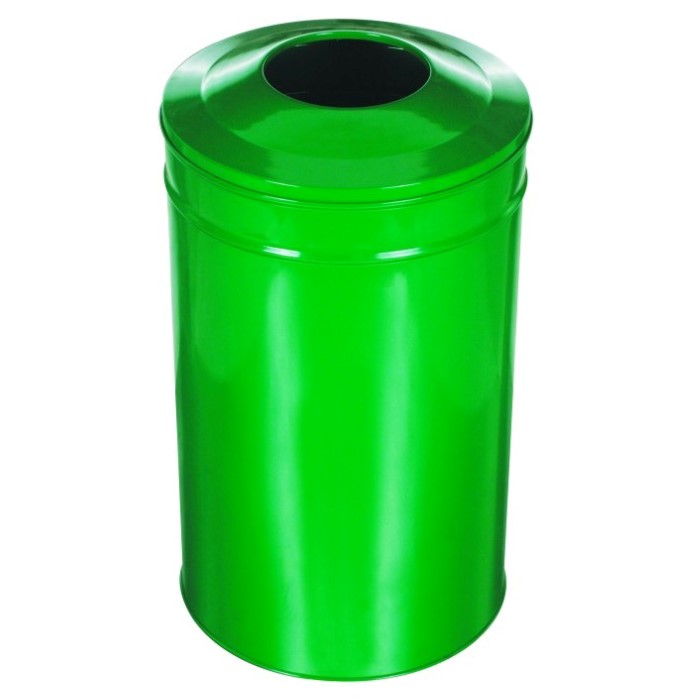 Boyalı çöp kovası yeşil renk iç mekan kullanım 75 lt