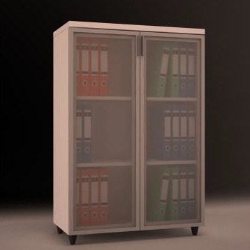Profil çerçeveli kapaklı büro dolabı camlı modern tasarım klasör arşivleme
