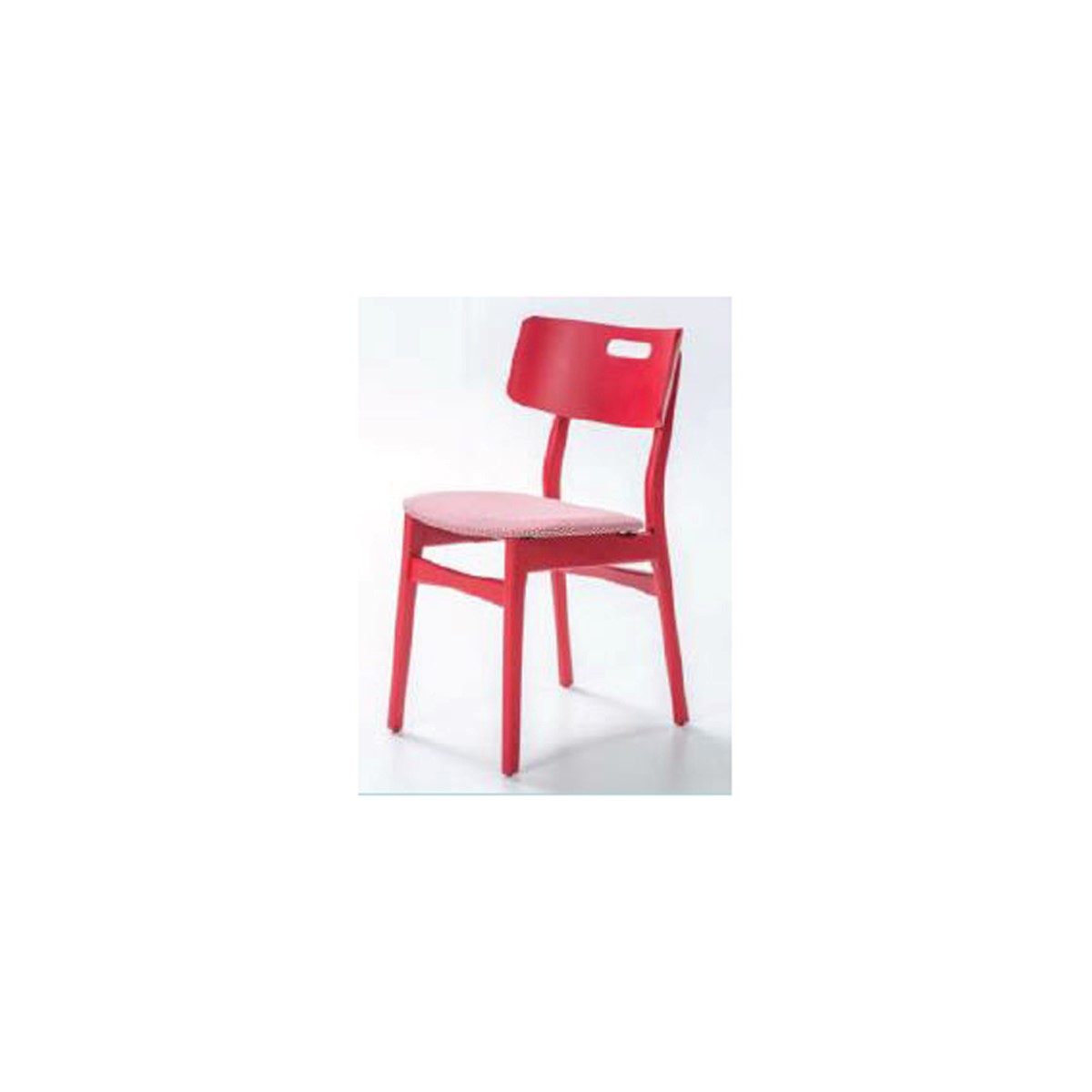 Pi Mutfak Sandalyesi -  Kırmızı Renkli Gövde
