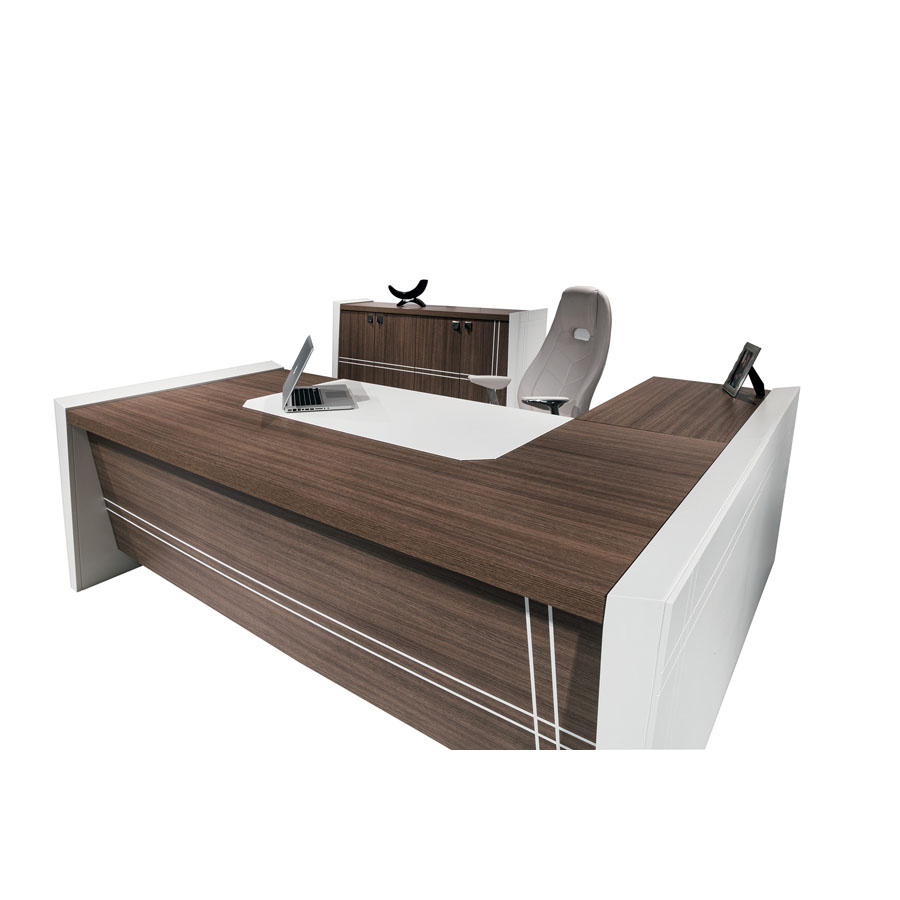 Lüks büro masa takımı, Genişlik : 220 cm, Derinlik : 100 cm, Yükseklik : 77 cm