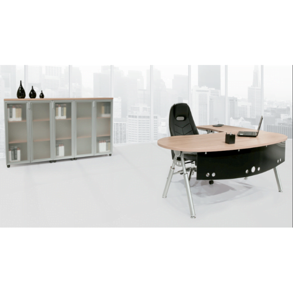 Oval Formlu Yönetici Masası ,Metal Ayaklı Yönetici Masası